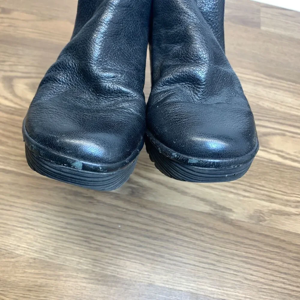 FLY London Women's Yip Boot in Black Mousse Size 8.5-9 EU 39‎ Wedge